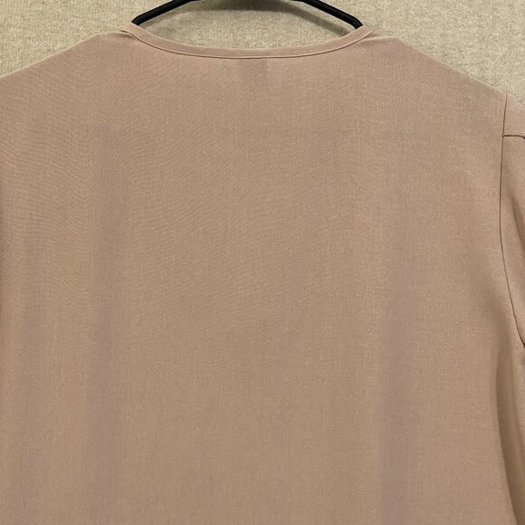 Shein Blouse Women's Large Tan Pullover Flutter Sleeves - Picture 9 of 11